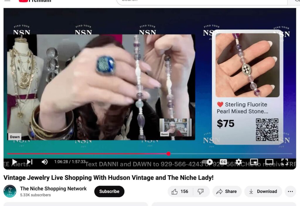 Live social shopping YouTube livestream hosted by The Niche Shopping Network.