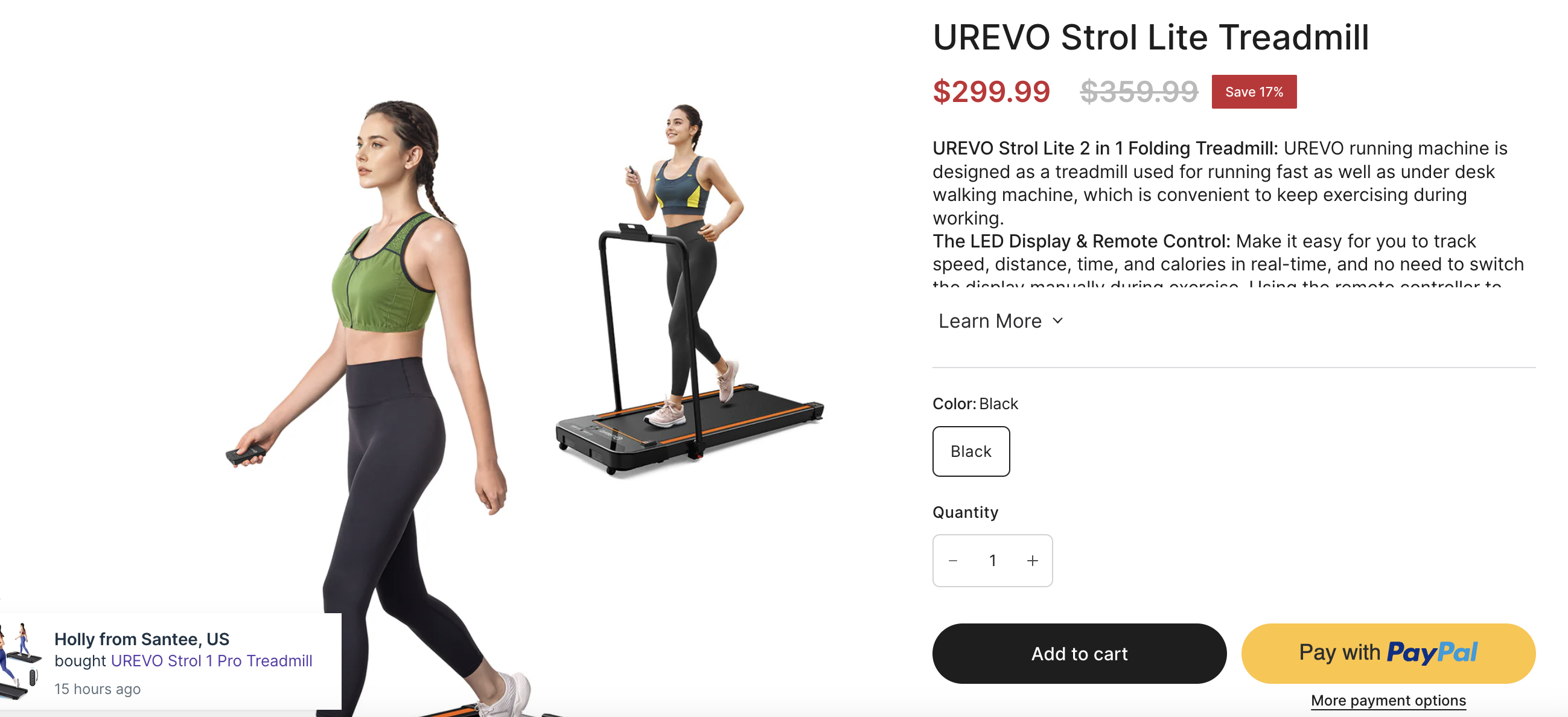 An image of women walking on the Urevo 2-in-1 folding treadmill