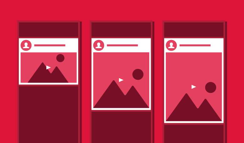 Graphic of three different Instagram in feed video lengths