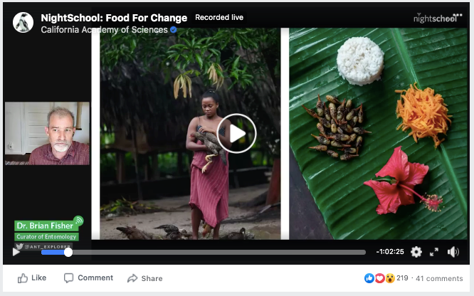 example of a virtual session on facebook by California Academy of Sciences